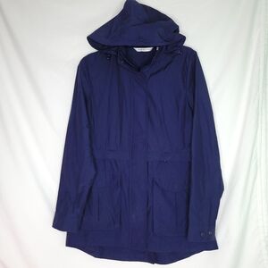 PETER MILLAR Joan Women's Navy Blue Hooded Utility/Rain Jacket SMALL